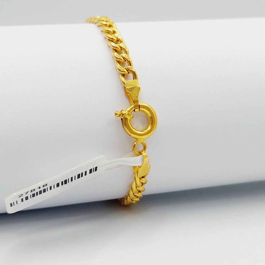 21K Gold Figaro Bracelet by Saeed Jewelry - Image 3