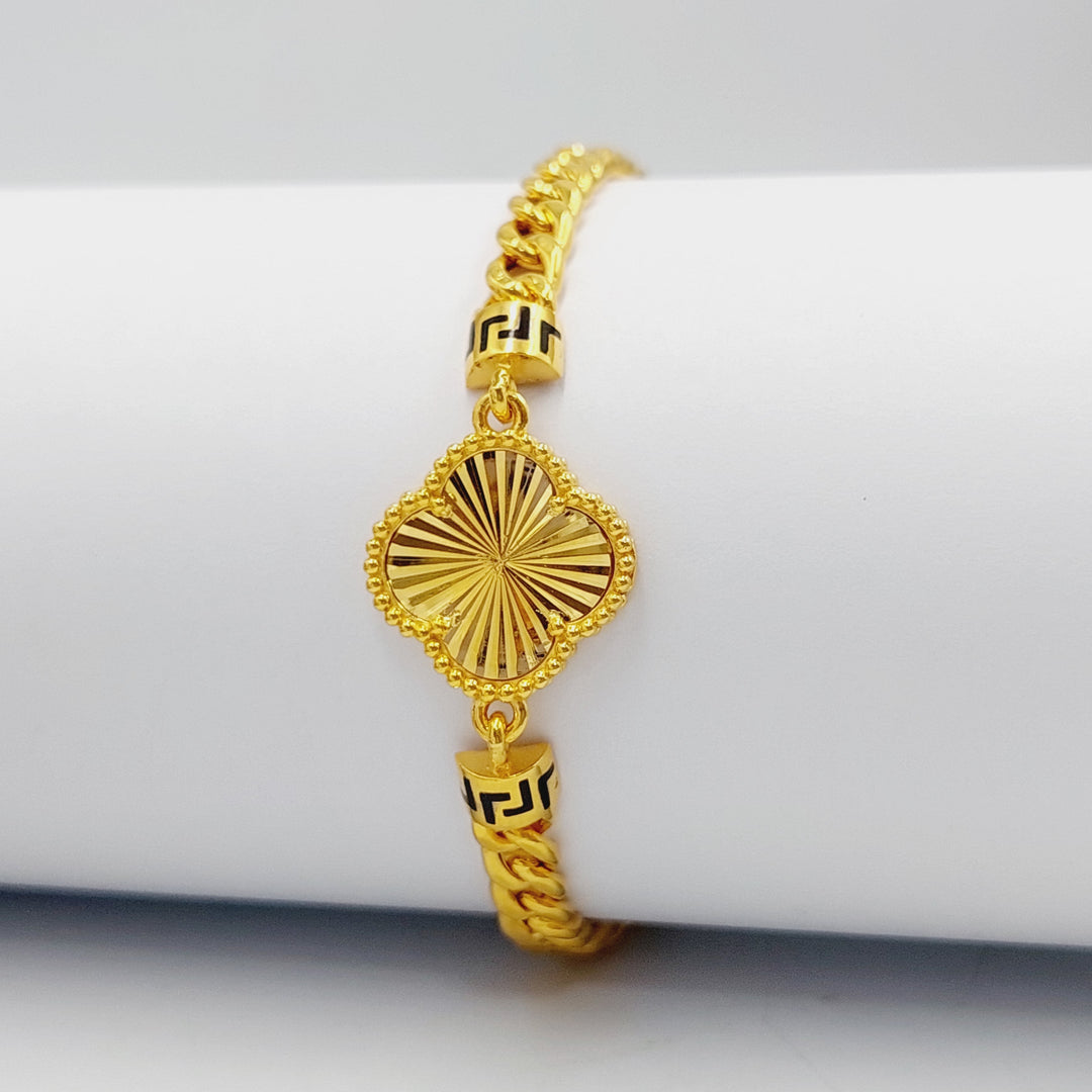 21K Gold Figaro Bracelet by Saeed Jewelry - Image 4