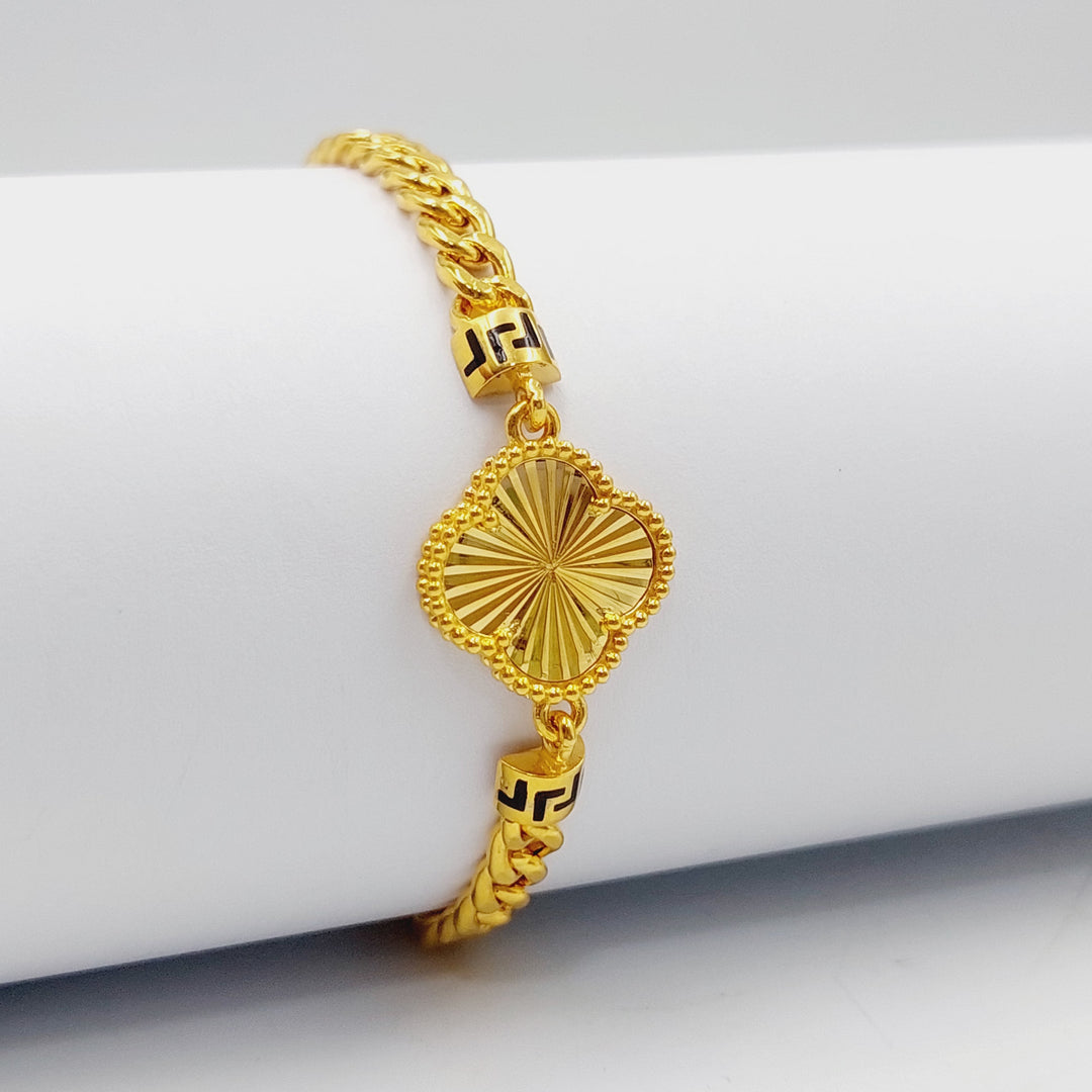 21K Gold Figaro Bracelet by Saeed Jewelry - Image 5