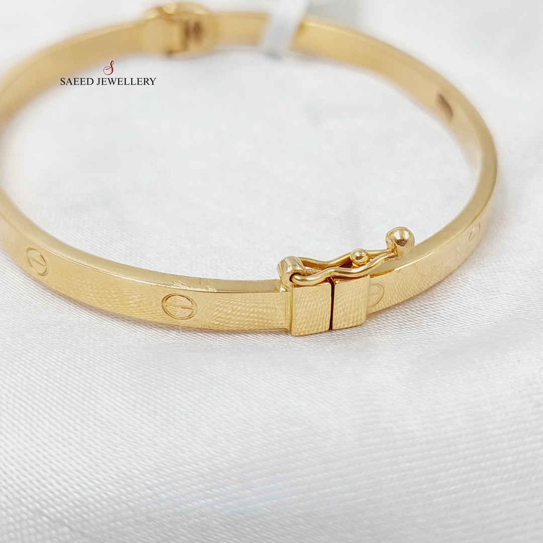 21K Gold Figaro Bangle Bracelet by Saeed Jewelry - Image 2