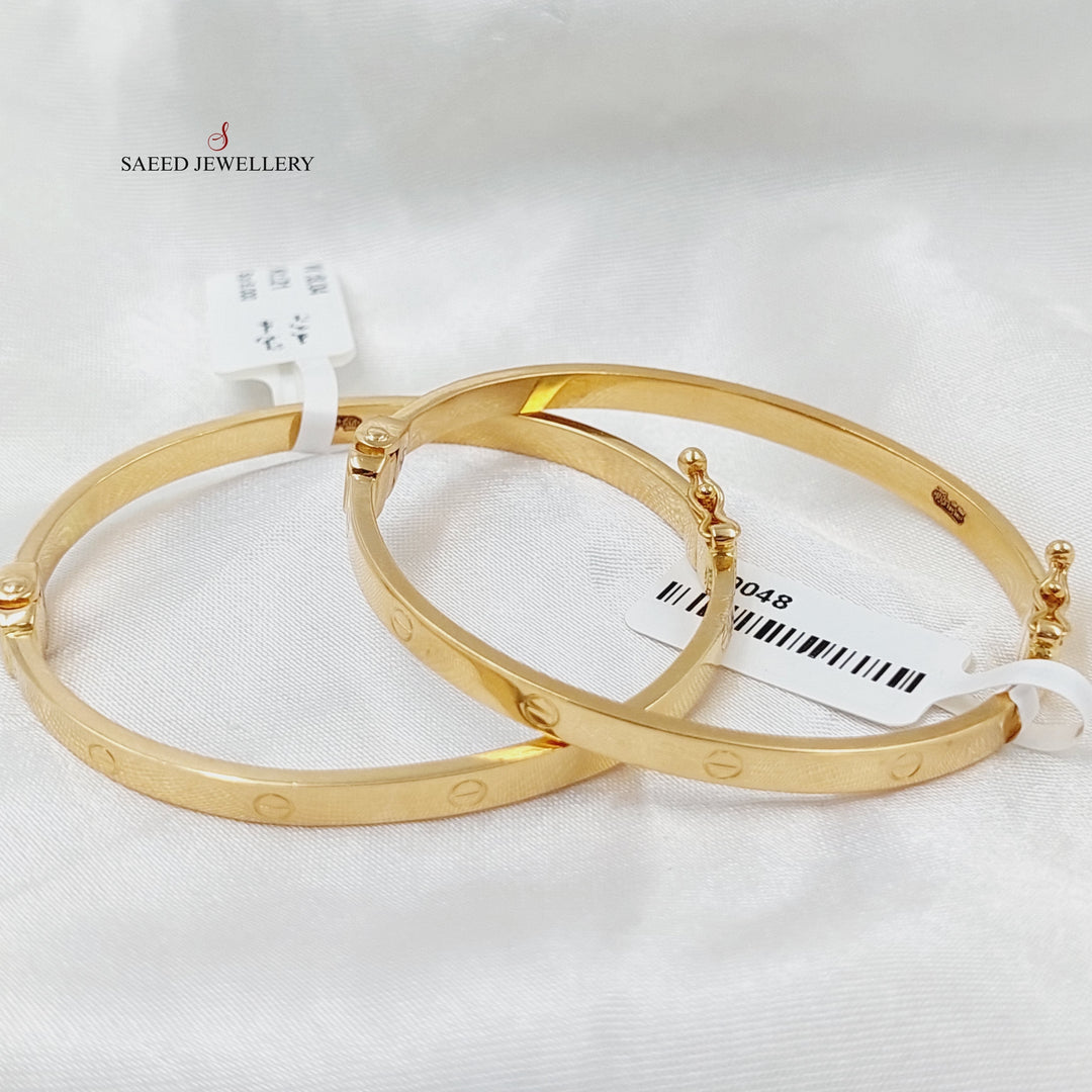 21K Gold Figaro Bangle Bracelet by Saeed Jewelry - Image 4