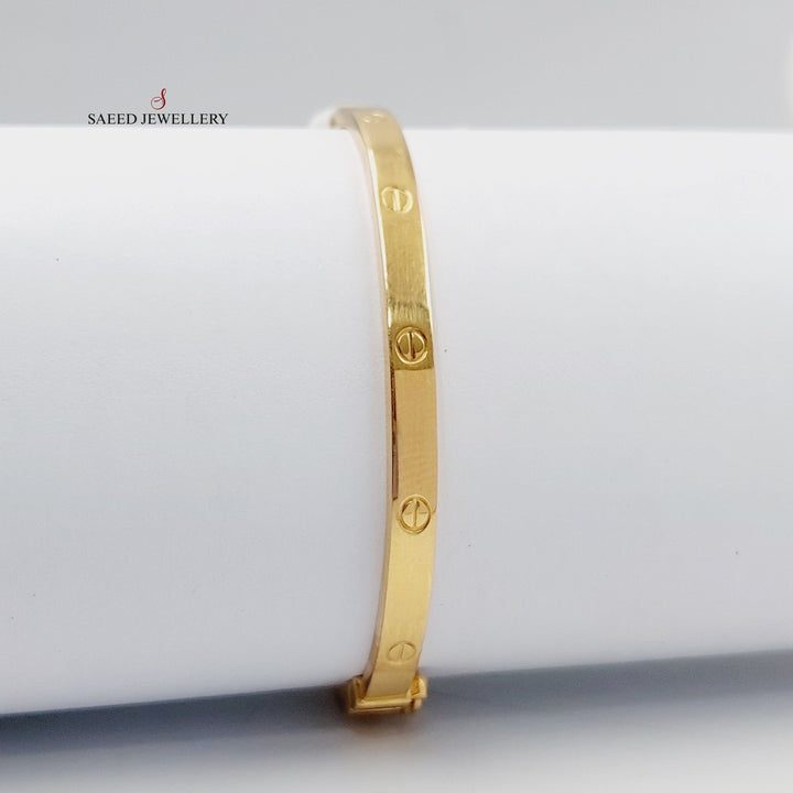 21K Gold Figaro Bangle Bracelet by Saeed Jewelry - Image 1