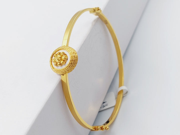 21K Gold Figaro Fancy Bangle Bracelet by Saeed Jewelry - Image 4
