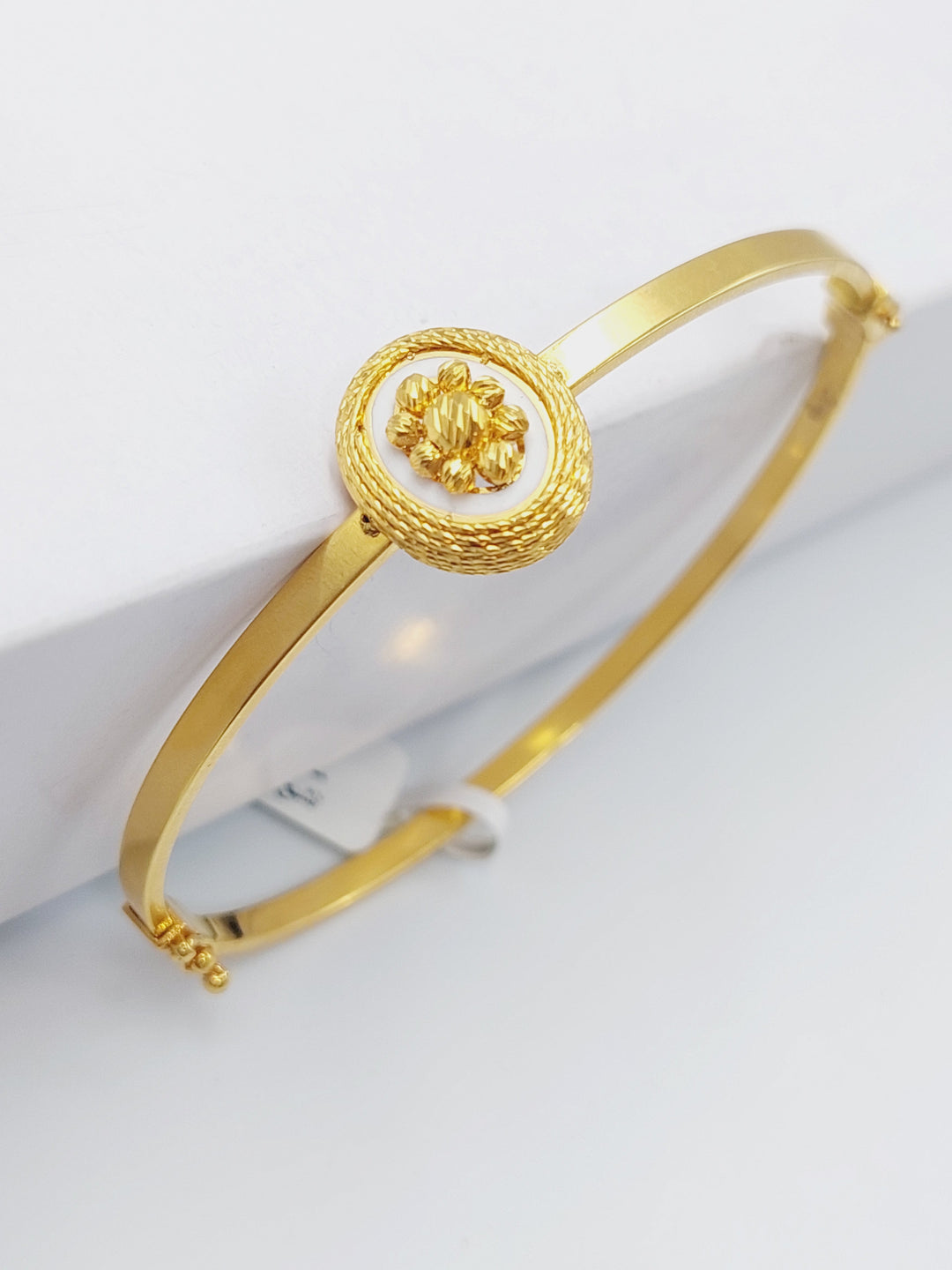 21K Gold Figaro Fancy Bangle Bracelet by Saeed Jewelry - Image 2