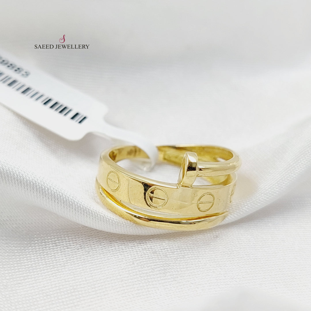 18K Gold Figaro Nail Ring by Saeed Jewelry - Image 2