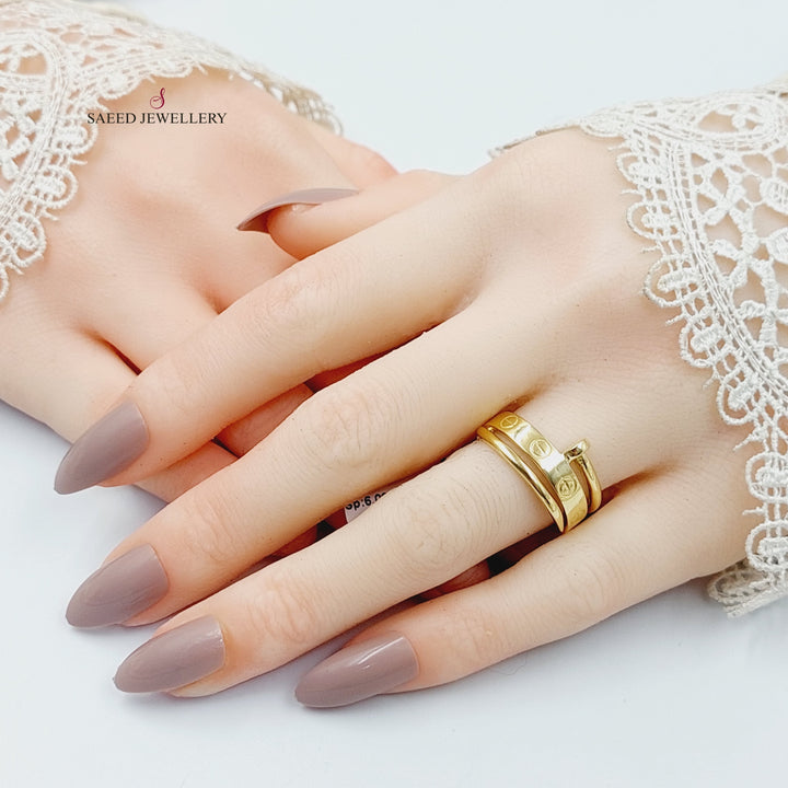 18K Gold Figaro Nail Ring by Saeed Jewelry - Image 4