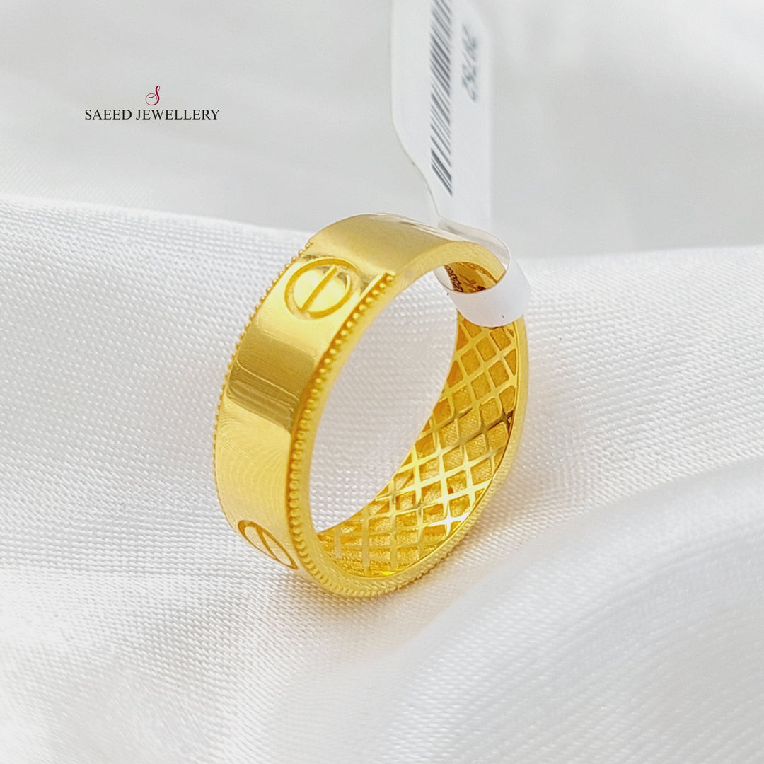 21K Gold Figaro Ring by Saeed Jewelry - Image 2