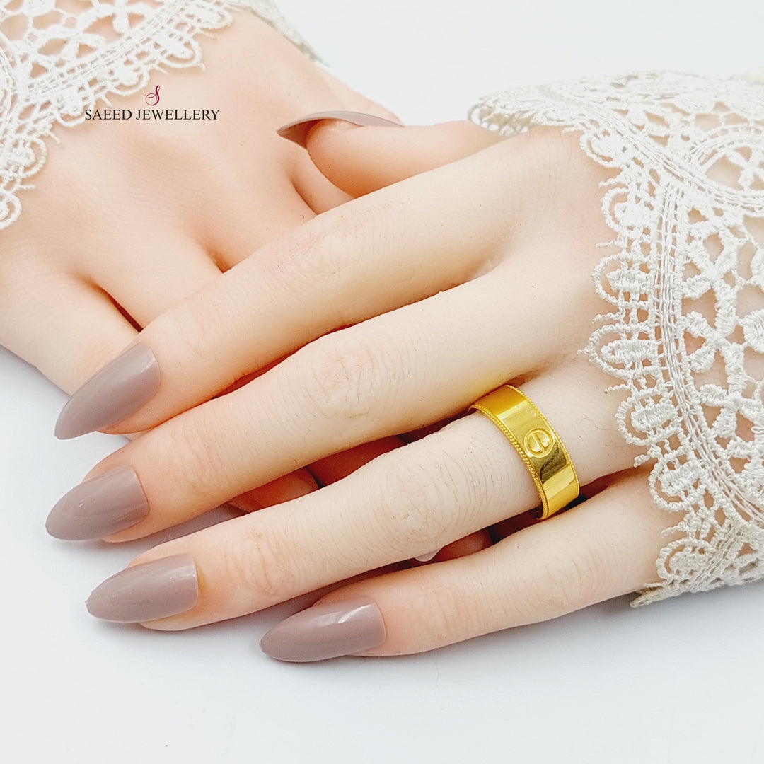 21K Gold Figaro Ring by Saeed Jewelry - Image 4