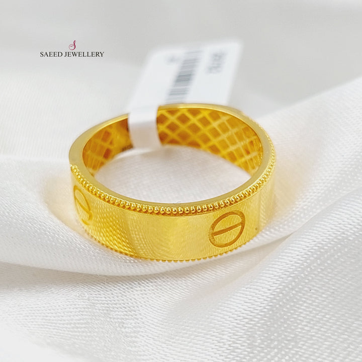 Figaro Ring  Made Of 21K Yellow Gold by Saeed Jewelry-29752