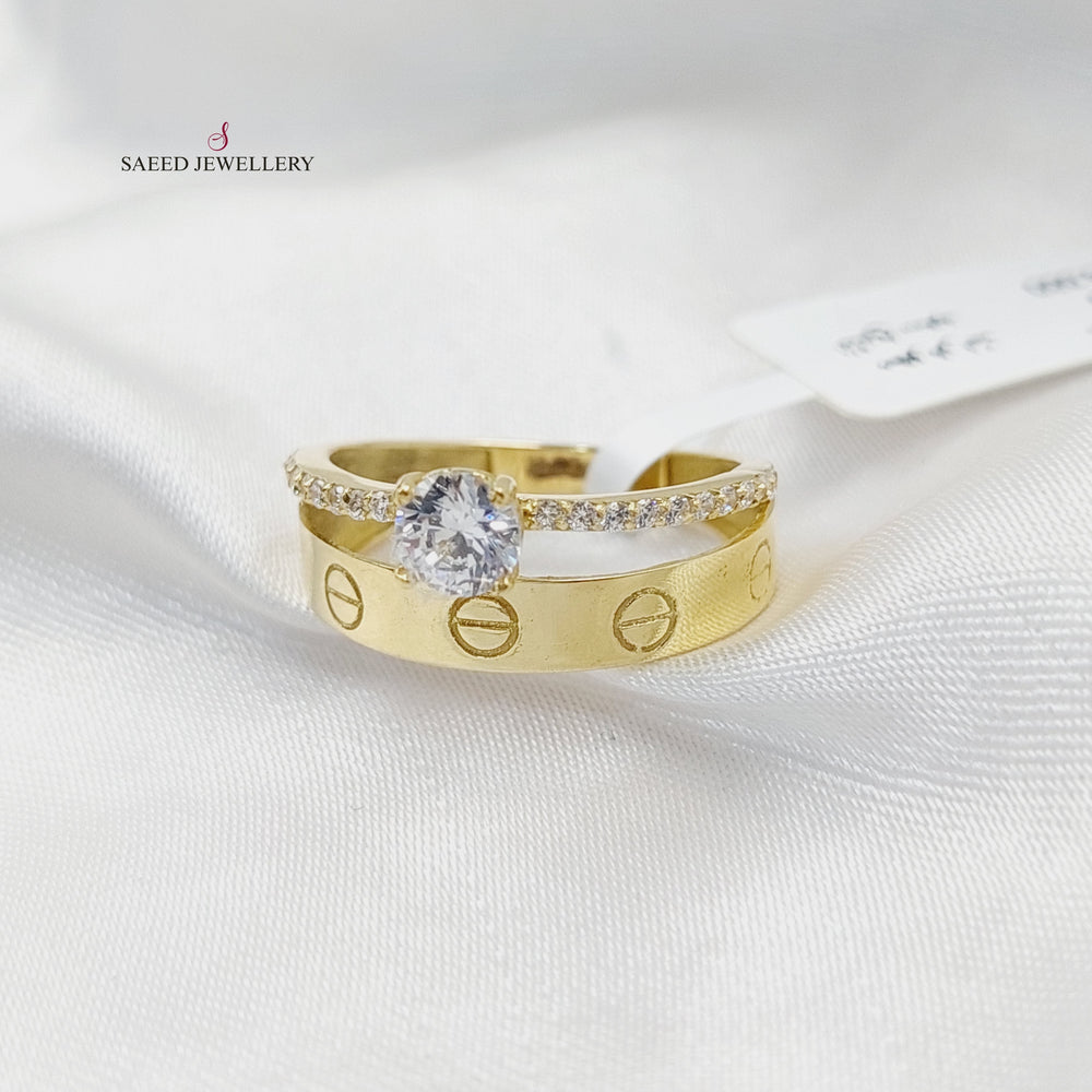 18K Gold Figaro Twins Wedding Ring by Saeed Jewelry - Image 2