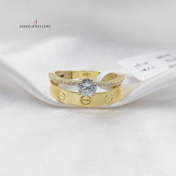 18K Gold Figaro Twins Wedding Ring by Saeed Jewelry - Image 4