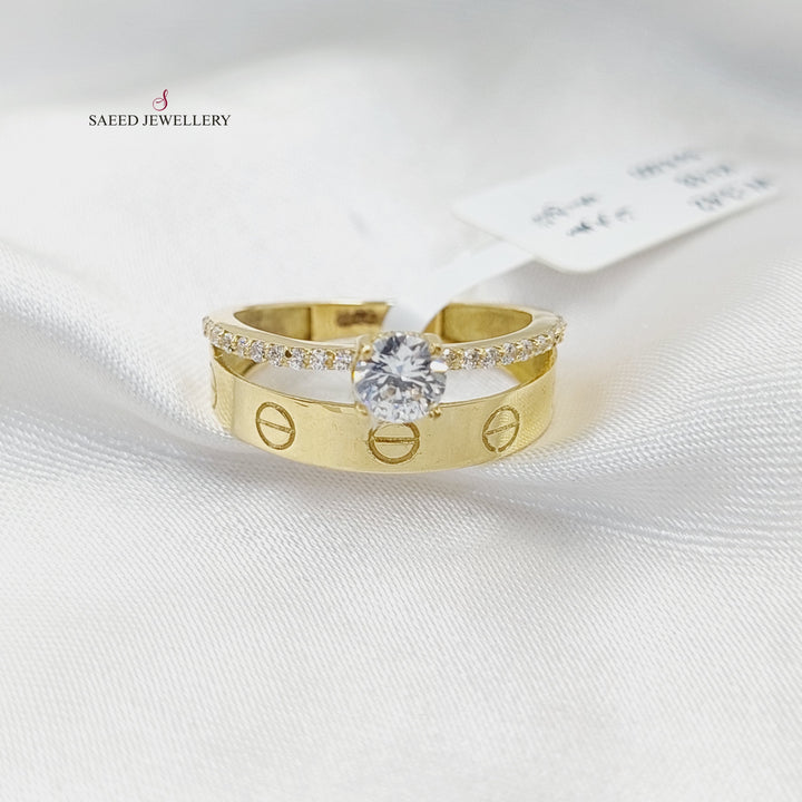 18K Gold Figaro Twins Wedding Ring by Saeed Jewelry - Image 1