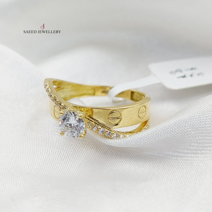 18K Gold Figaro Twins Wedding Ring by Saeed Jewelry - Image 2