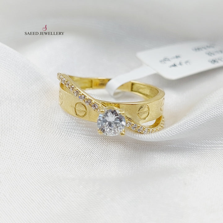 18K Gold Figaro Twins Wedding Ring by Saeed Jewelry - Image 1