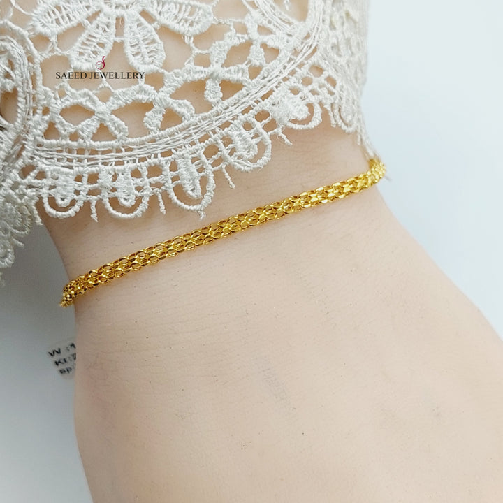 Flat Bracelet  Made Of 21K Yellow Gold by Saeed Jewelry-30404