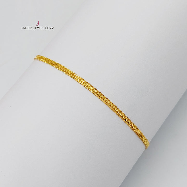 21K Gold Flat Bracelet by Saeed Jewelry - Image 3