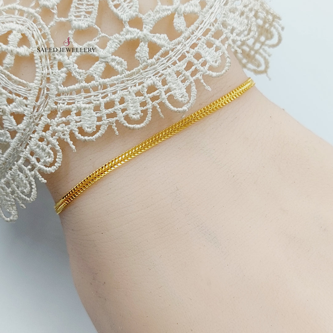 21K Gold Flat Bracelet by Saeed Jewelry - Image 6