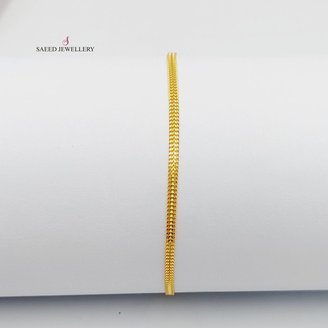 21K Gold Flat Bracelet by Saeed Jewelry - Image 1