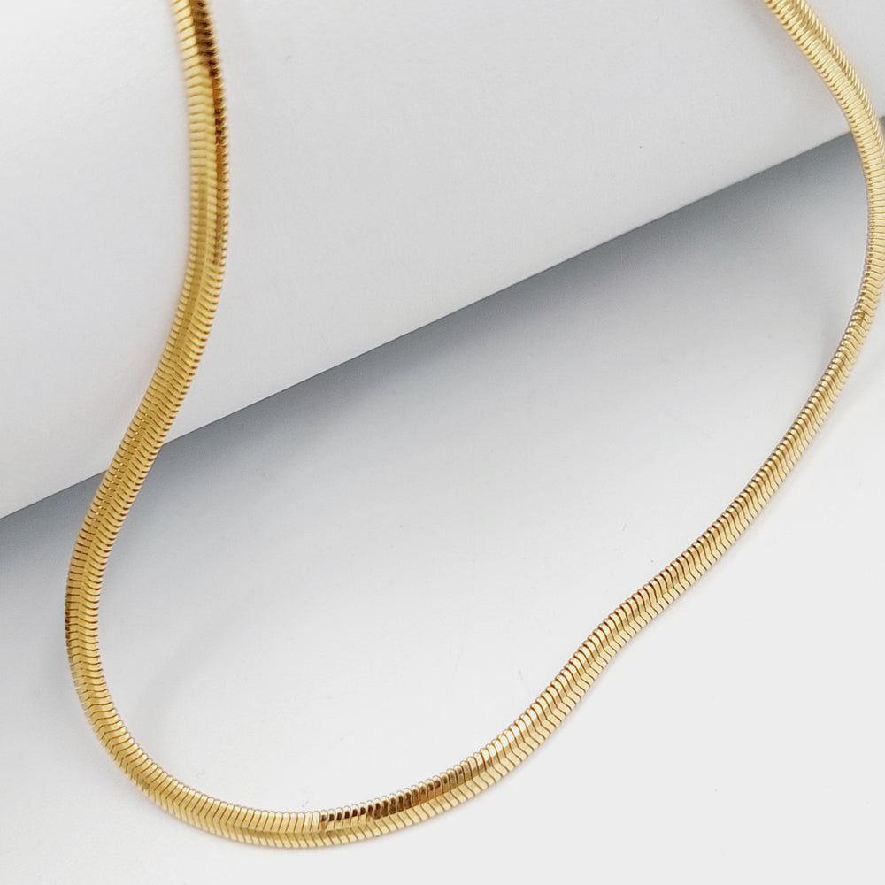 18K Gold Flat Chain 40cm by Saeed Jewelry - Image 2