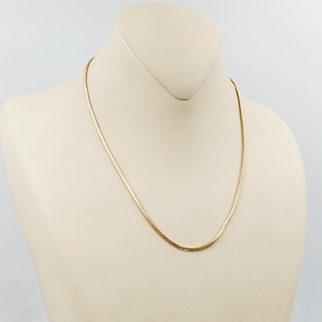 18K Gold Flat Chain 40cm by Saeed Jewelry - Image 3