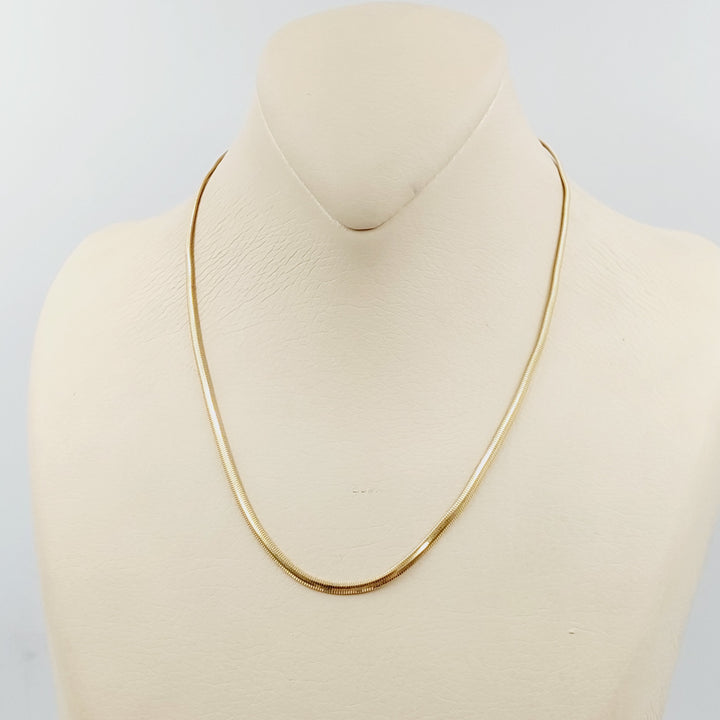 18K Gold Flat Chain 40cm by Saeed Jewelry - Image 4