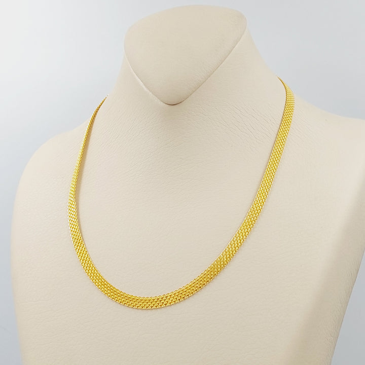 21K Gold 5mm Flat Chain 45cm by Saeed Jewelry - Image 5