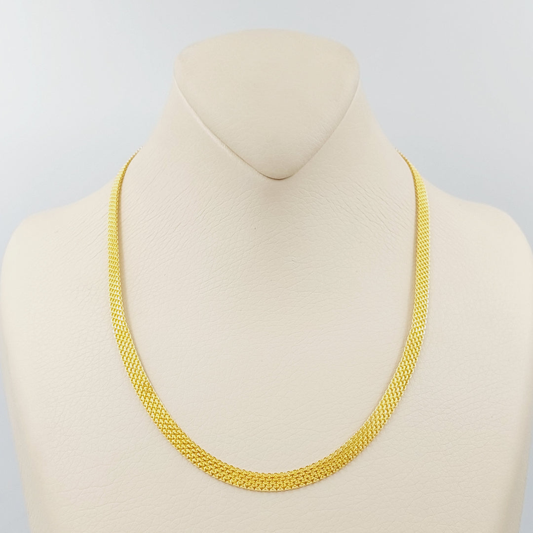 Flat Chain 45cm Made Of 21K Yellow Gold by Saeed Jewelry-28698