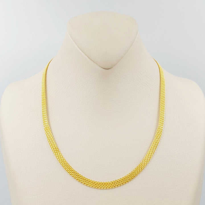 Flat Chain 45cm Made Of 21K Yellow Gold by Saeed Jewelry-28698