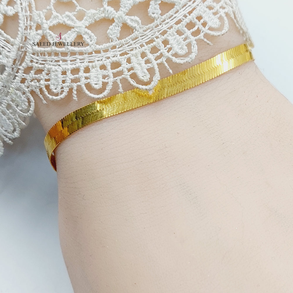 21K Gold Flat Fancy Bracelet by Saeed Jewelry - Image 2