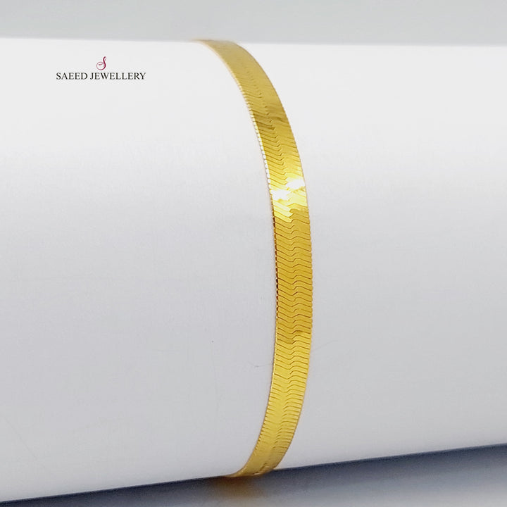 Flat Fancy Bracelet  Made Of 21K Yellow Gold by Saeed Jewelry-30649
