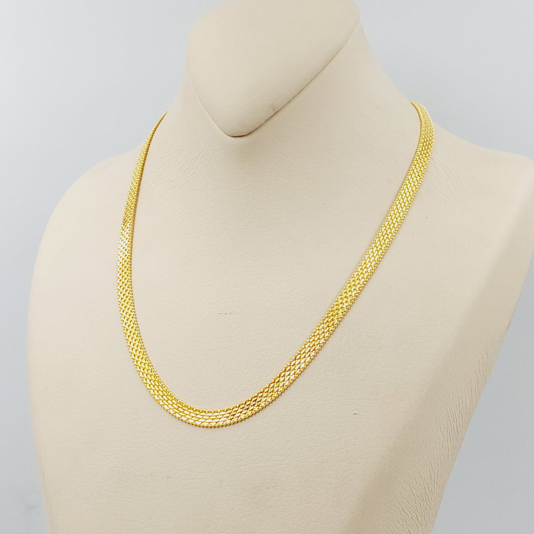 21K Gold Flat Fancy Necklace by Saeed Jewelry - Image 3