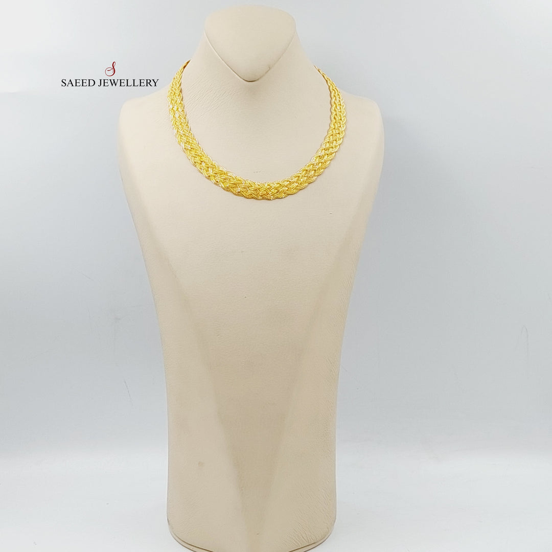 21K Gold Flat Fancy Necklace by Saeed Jewelry - Image 4