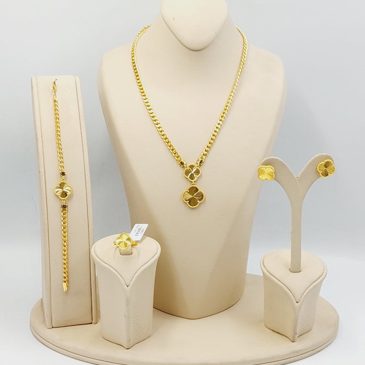 21K Gold Four Pieces Cuban Links Set by Saeed Jewelry - Image 1