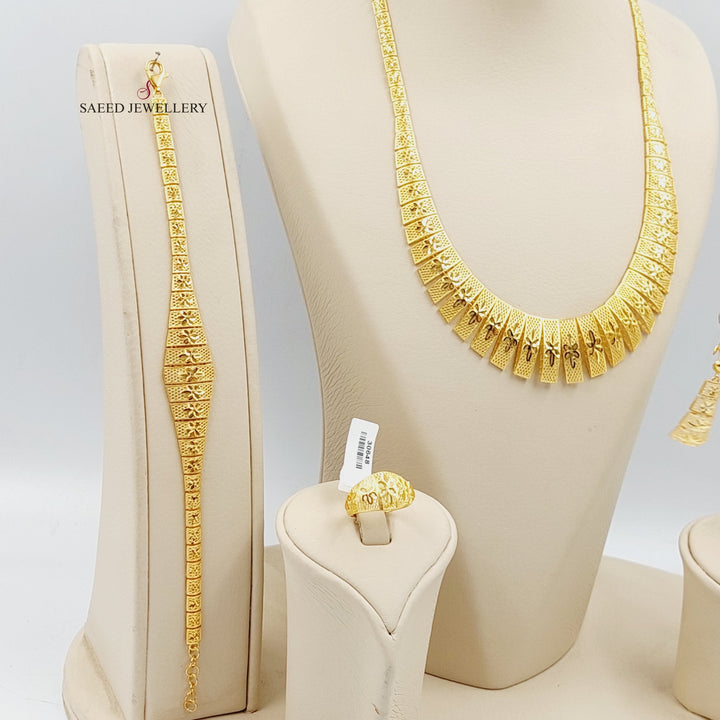 21K Gold Four Pieces Deluxe Set by Saeed Jewelry - Image 4