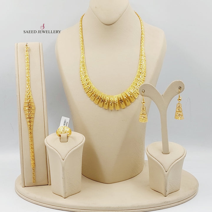 21K Gold Four Pieces Deluxe Set by Saeed Jewelry - Image 6