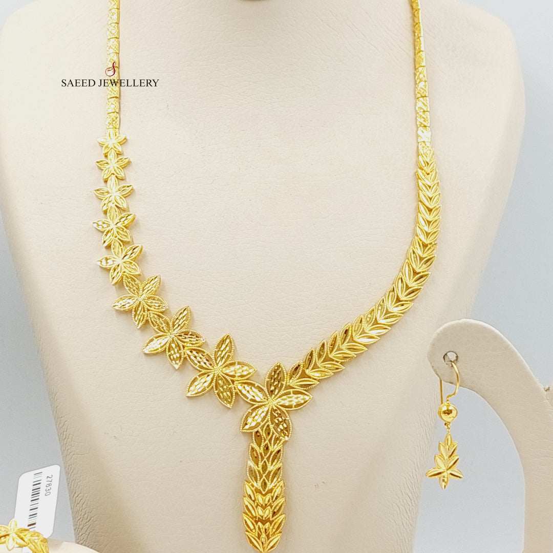 21K Gold Four Pieces Spike Set by Saeed Jewelry - Image 3