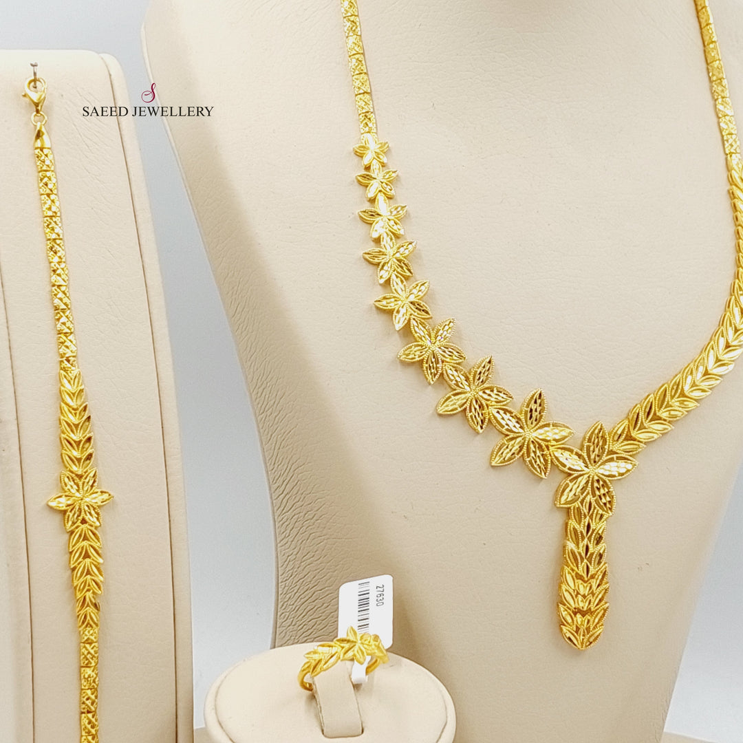 21K Gold Four Pieces Spike Set by Saeed Jewelry - Image 5