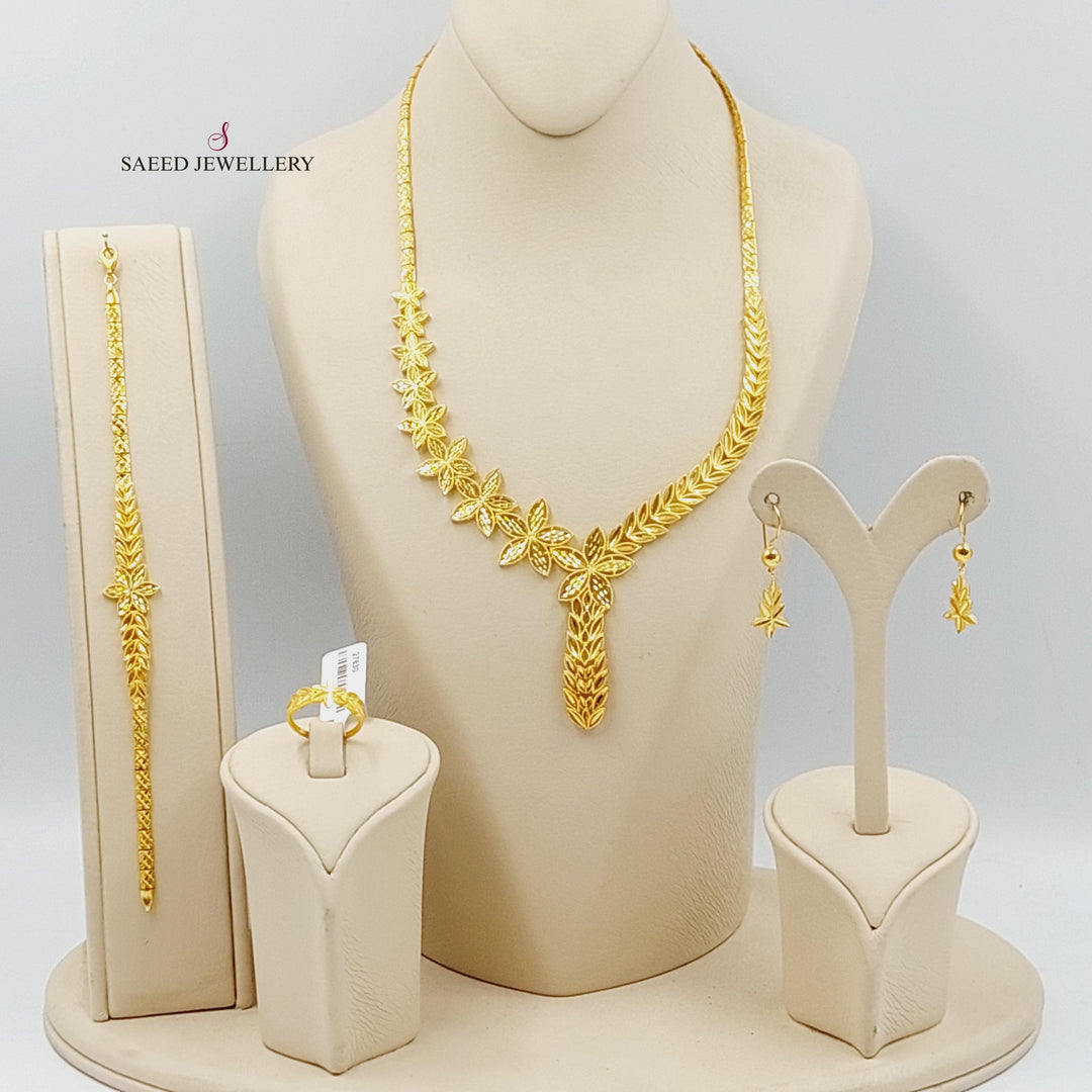 21K Gold Four Pieces Spike Set by Saeed Jewelry - Image 1