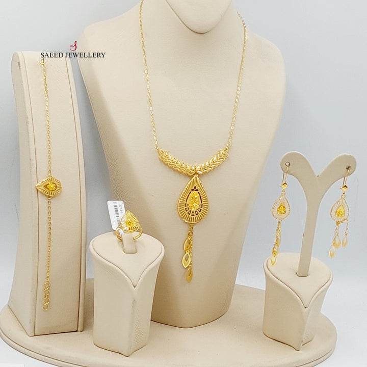 21K Gold Four Pieces Spike Set by Saeed Jewelry - Image 1