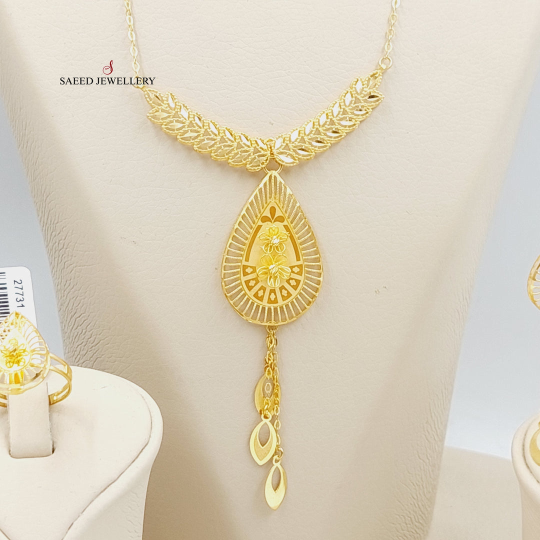 21K Gold Four Pieces Spike Set by Saeed Jewelry - Image 2