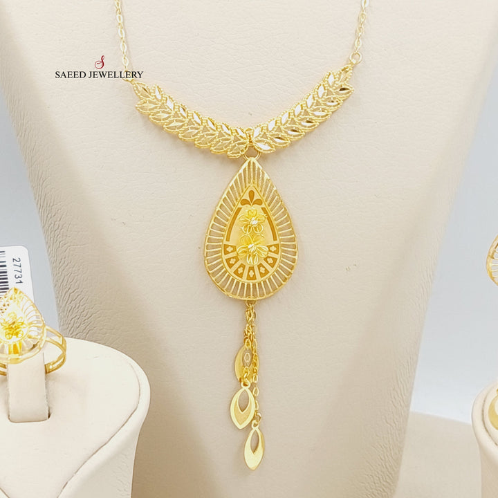 21K Gold Four Pieces Spike Set by Saeed Jewelry - Image 2