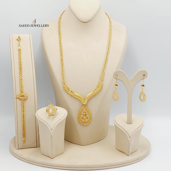 21K Gold Four Pieces Spike Set by Saeed Jewelry - Image 1