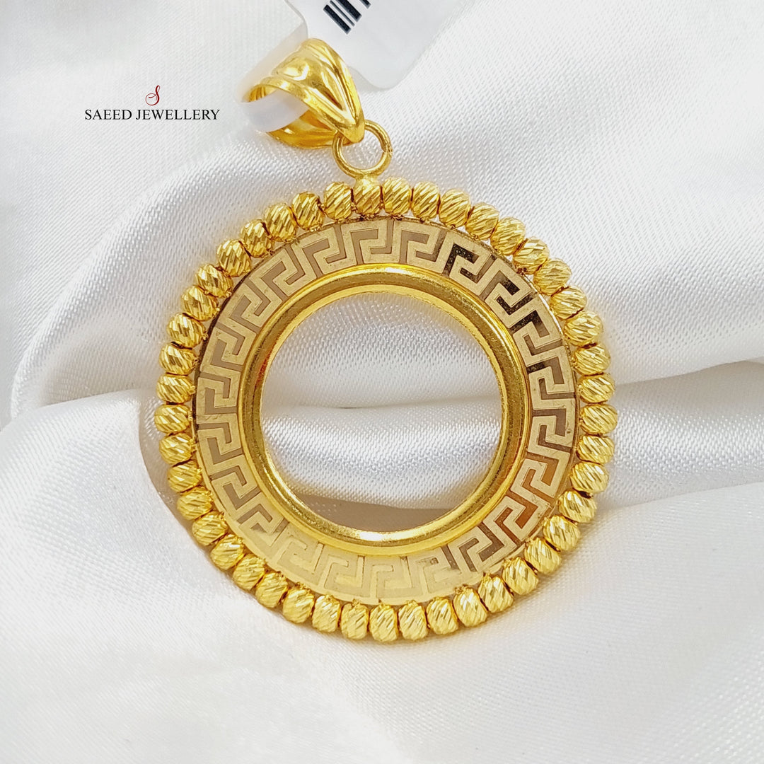 21K Gold Balls Frame Pendant by Saeed Jewelry - Image 4