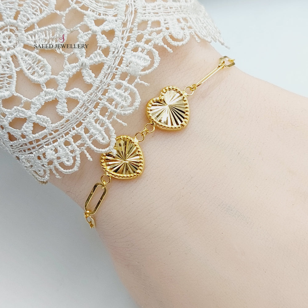 18K Gold Heart Bracelet by Saeed Jewelry - Image 2