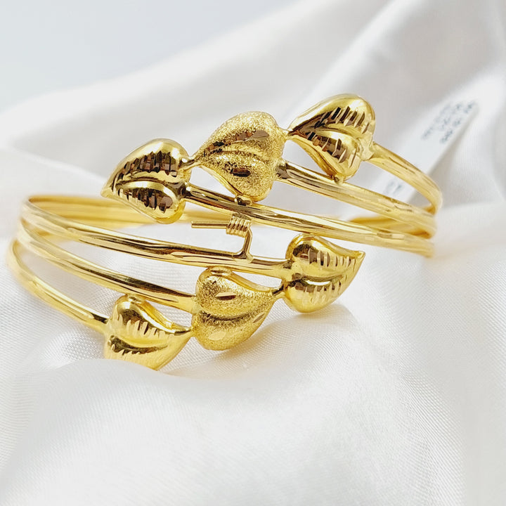 21K Gold Heart Bracelet by Saeed Jewelry - Image 4