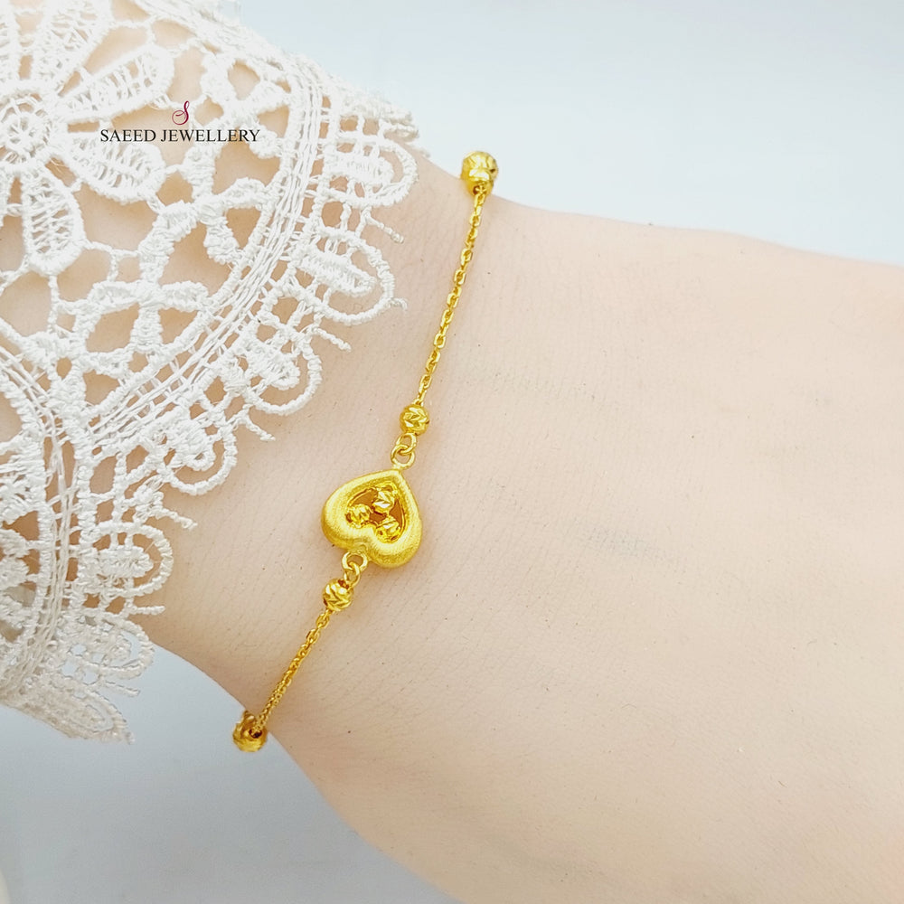 21K Gold Heart Bracelet by Saeed Jewelry - Image 2