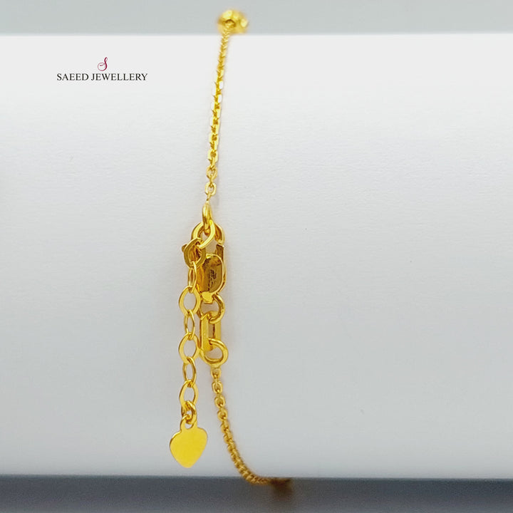 Heart Bracelet Made of 21K Yellow Gold by Saeed Jewelry-heart-bracelet