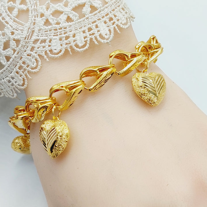 21K Gold Heart Dandash Bracelet by Saeed Jewelry - Image 2