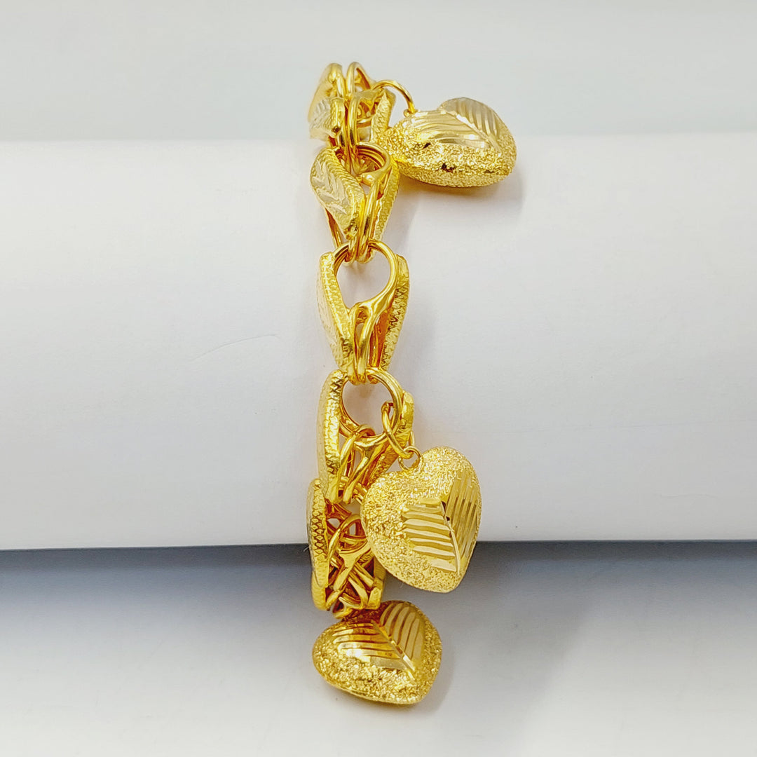 21K Gold Heart Dandash Bracelet by Saeed Jewelry - Image 3