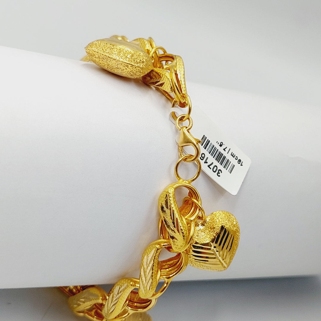 21K Gold Heart Dandash Bracelet by Saeed Jewelry - Image 4